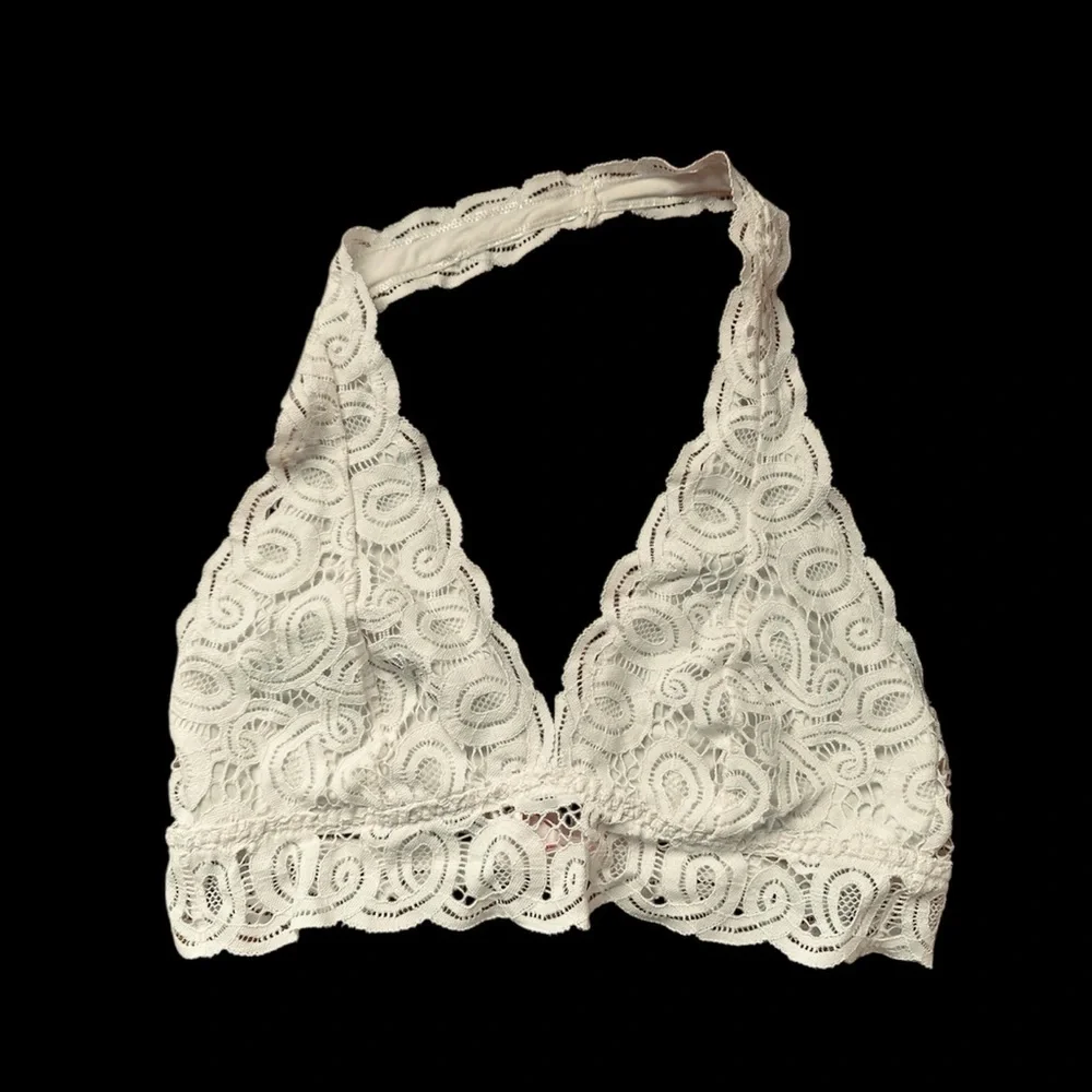 Victoria’s Secret PINK White Lace Halter Bralette Size L EUC - Picture 1 of 11